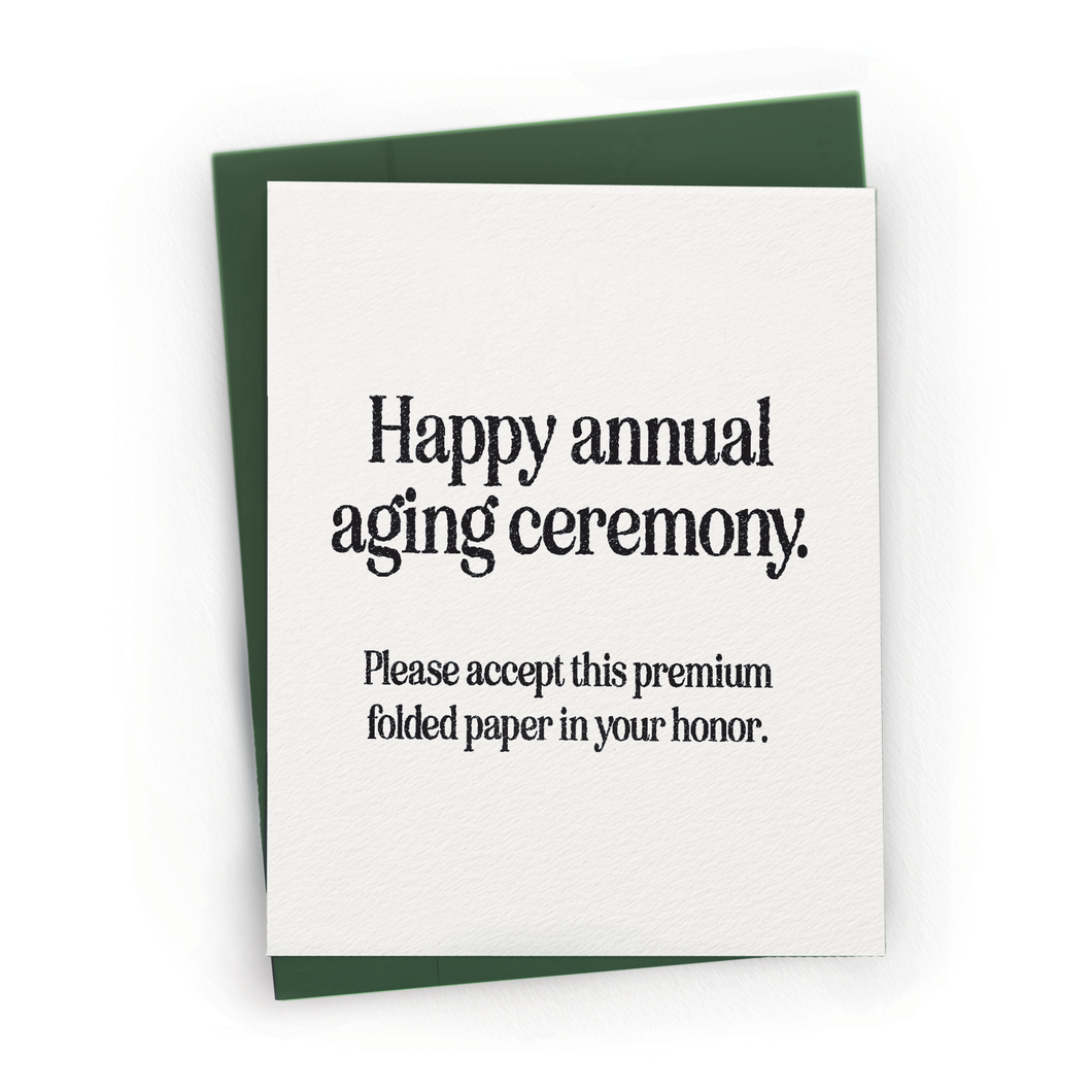 Annual Aging Ceremony Card