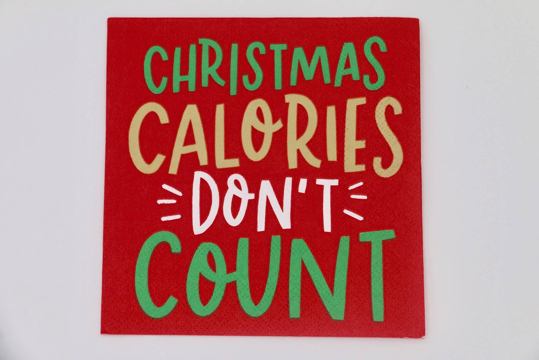 Christmas Calories Don't Count Cocktail Napkins