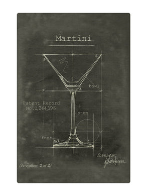 Martini Fabric Wrapped Wall Art