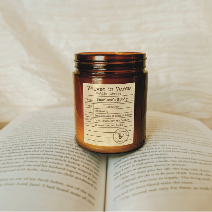 Sherlock's Study Book Candle