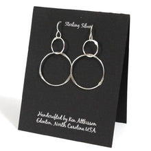 Load image into Gallery viewer, Sterling Silver Long Circle Earrings