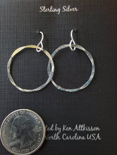 Load image into Gallery viewer, Sterling Silver Hammered Circle Earrings