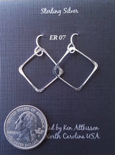 Load image into Gallery viewer, Sterling Silver Earrings Medium Square