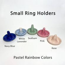 Load image into Gallery viewer, Small Ceramic Ring Holders - Ring Towers (2-1/2", Handmade): Blues and Teals