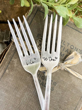 Load image into Gallery viewer, I Do &amp; Me Too Stamped Wedding Forks