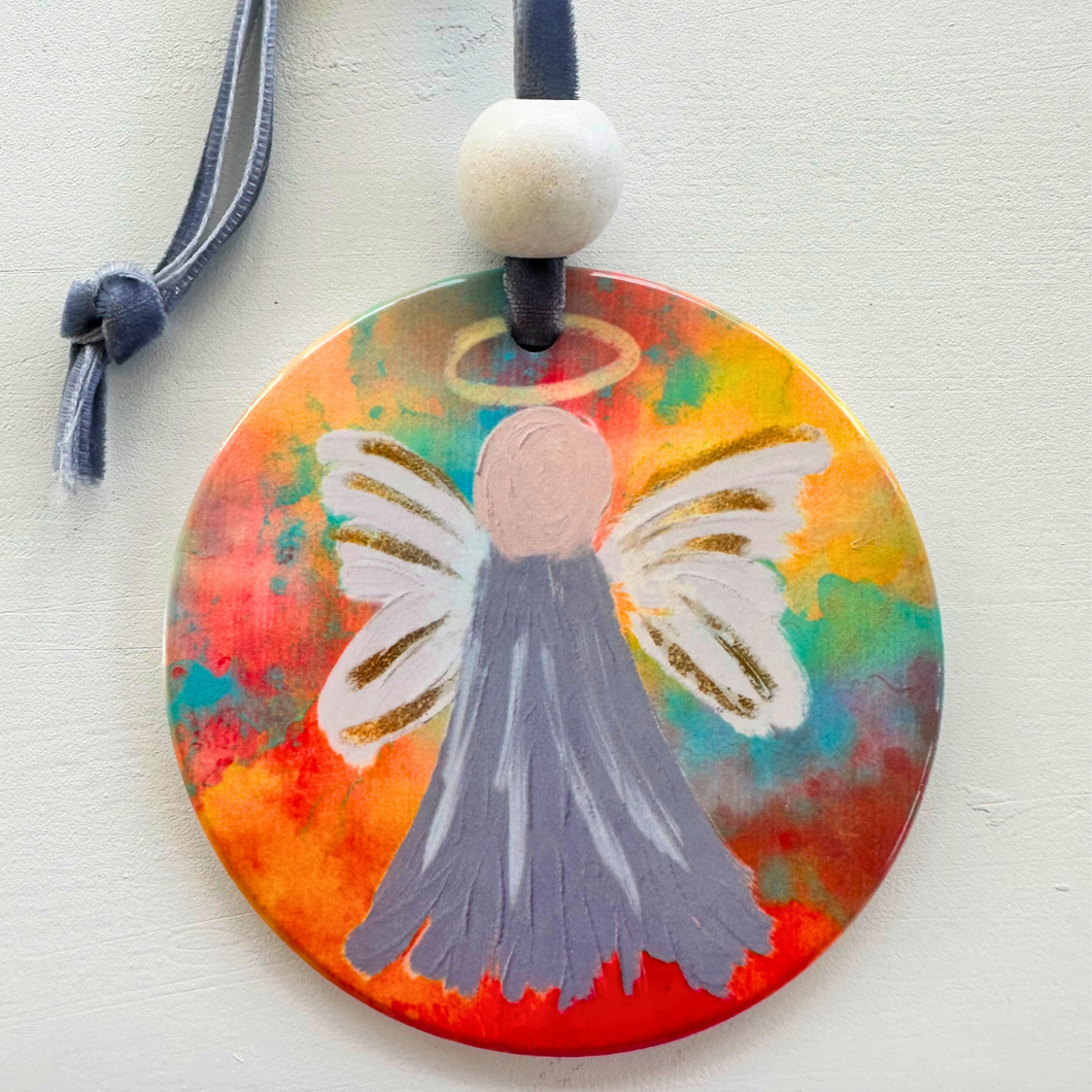 Painted Angel Ceramic Ornament