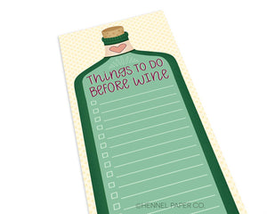 Things To Do Before Wine Notepad