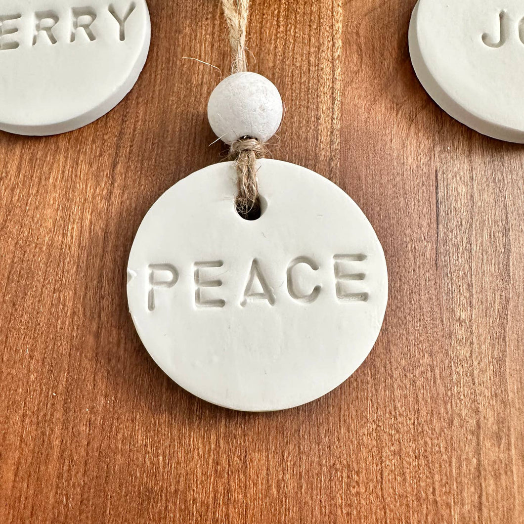 Peace Boho Clay Ornament