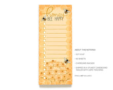 Load image into Gallery viewer, Honey Bee Happy Notepad