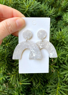 Ivory Mod Acrylic Arch Earrings