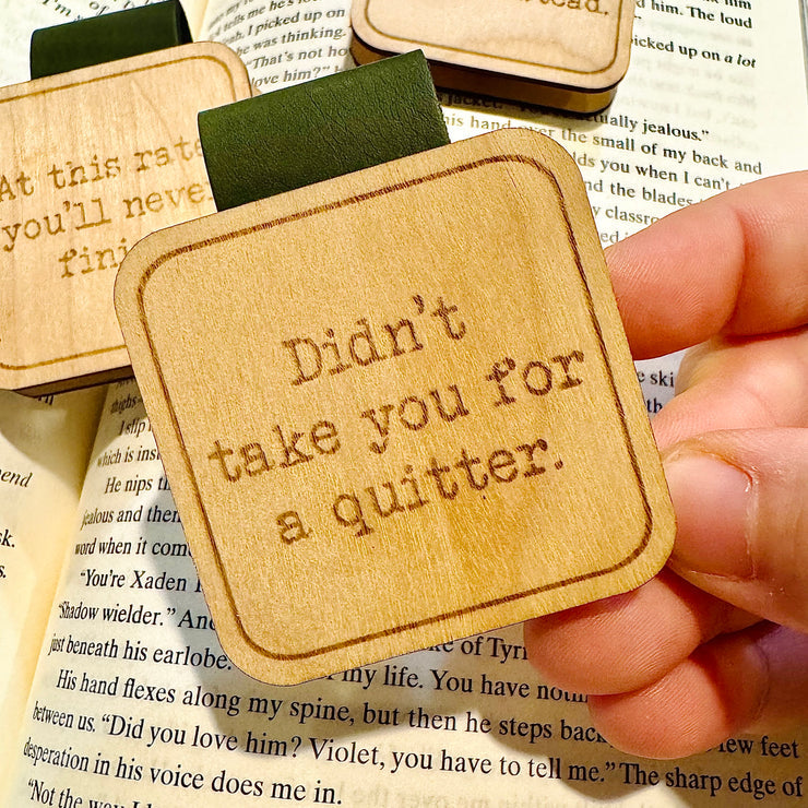 Quitter Wood Bookmark