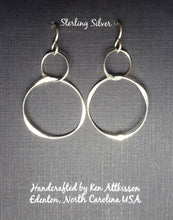 Load image into Gallery viewer, Sterling Silver Long Circle Earrings