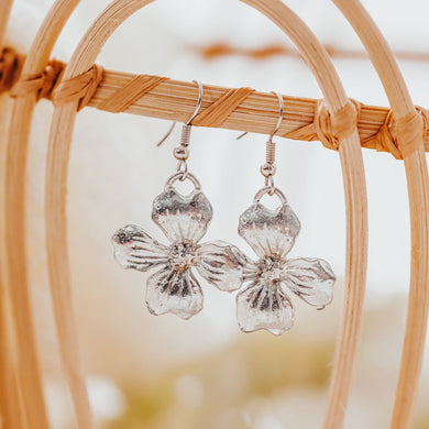 Pewter Dogwood Earrings