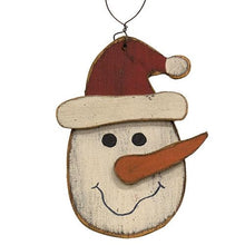 Load image into Gallery viewer, Wooden Snowman Oranment