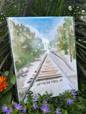 Southern Pines Train Tracks Print