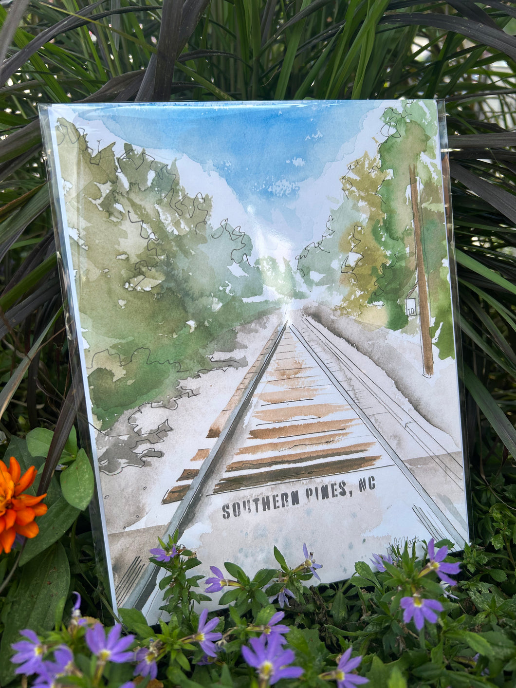 Southern Pines Train Tracks Print