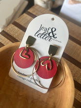 Load image into Gallery viewer, Layered Red Heart Earrings