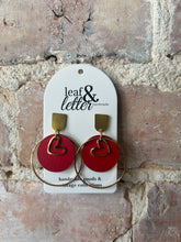Load image into Gallery viewer, Layered Red Heart Earrings