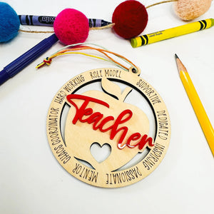 Apple Teacher Ornament