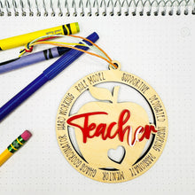 Load image into Gallery viewer, Apple Teacher Ornament