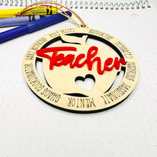 Load image into Gallery viewer, Apple Teacher Ornament