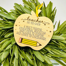 Load image into Gallery viewer, Round Wood Teacher Ornament