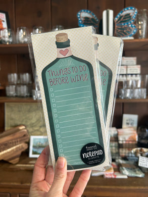 Things To Do Before Wine Notepad