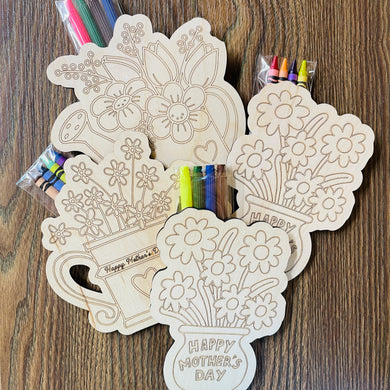 Mothers Day Card Coloring Kit