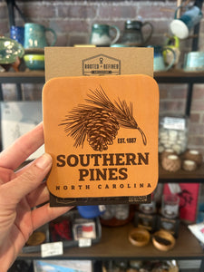 Southern Pines Leather Coaster