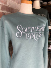 Load image into Gallery viewer, So Pines Aqua Embroidered Crew Neck Sweatshirt
