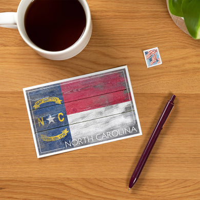 Rustic NC Flag Postcard