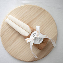 Load image into Gallery viewer, Ribbed Tower Taper Candles - Set of 2