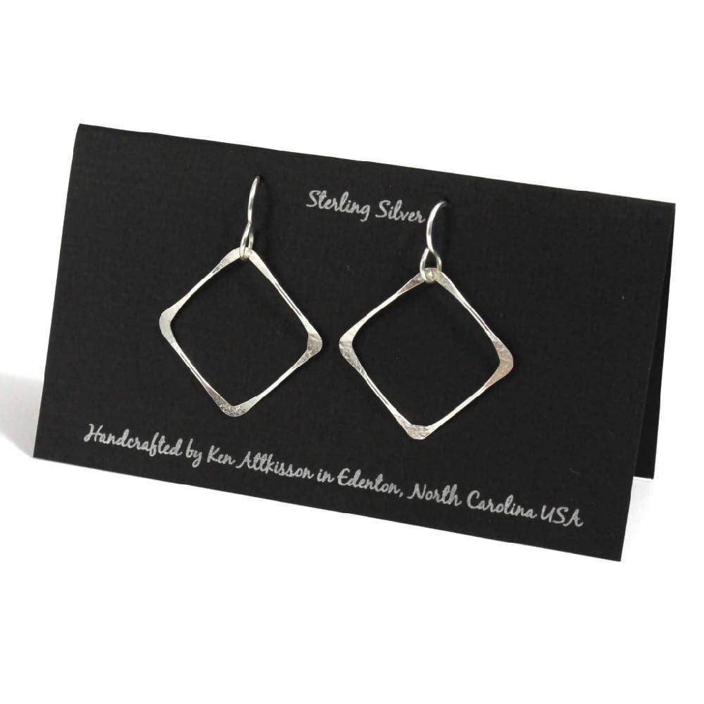 Sterling Silver Earrings Medium Square
