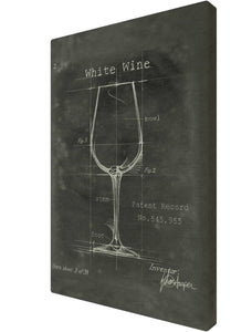 White Wine Fabric Wrapped Wall Art