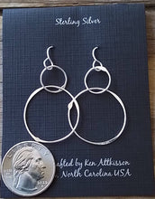 Load image into Gallery viewer, Sterling Silver Long Circle Earrings