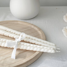 Load image into Gallery viewer, Swirl Taper Candles - Set of 2