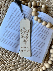 Books Please Engraved Bookmark