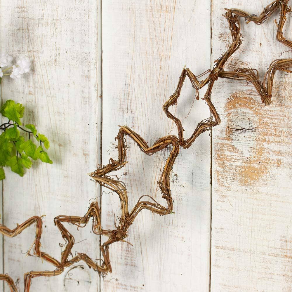 Natural Grapevine Stars Chain Garland - 5'