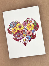 Load image into Gallery viewer, Heart + Flowers Card