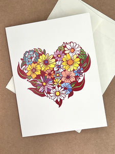 Heart + Flowers Card