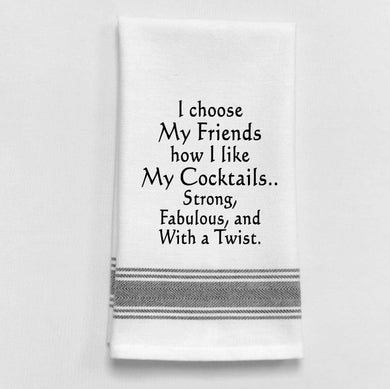 Friends Like Cocktails Tea Towel