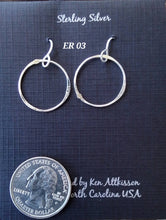 Load image into Gallery viewer, Sterling Silver Medium Circle Earrings