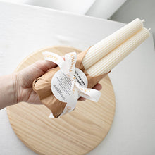 Load image into Gallery viewer, Ribbed Tower Taper Candles - Set of 2