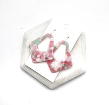 Load image into Gallery viewer, Cotton Candy Diamond Acrylic Statement Earrings