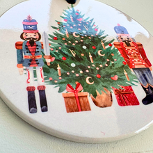 Load image into Gallery viewer, Nutcracker Ceramic Christmas Ornament