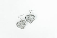 Load image into Gallery viewer, Pewter Swirly Heart Earrings