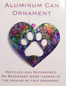 Paw Heart Can Ornament