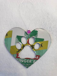 Paw Heart Can Ornament