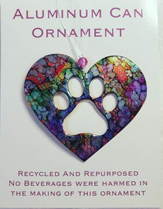 Paw Heart Can Ornament