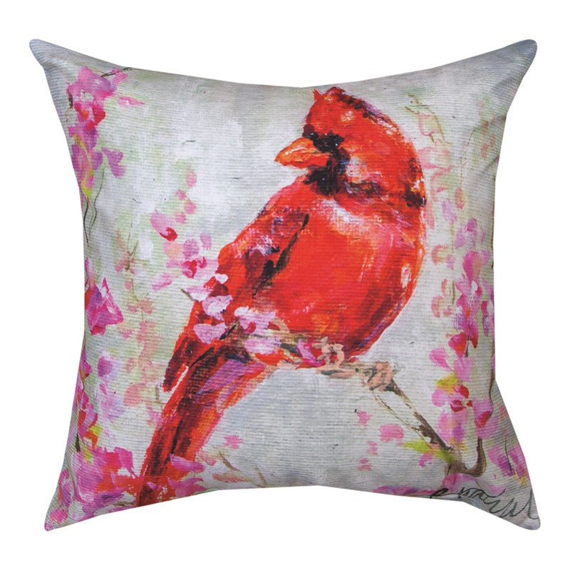 Cardinal in Redbud Pillow